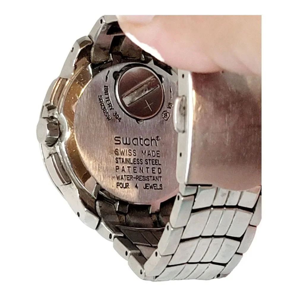 Swatch RARE Irony Retrograde Blue Signs YRS402G 2007 Mens‎ Watch New Battery